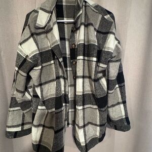 Plaid Button-Up Jacket